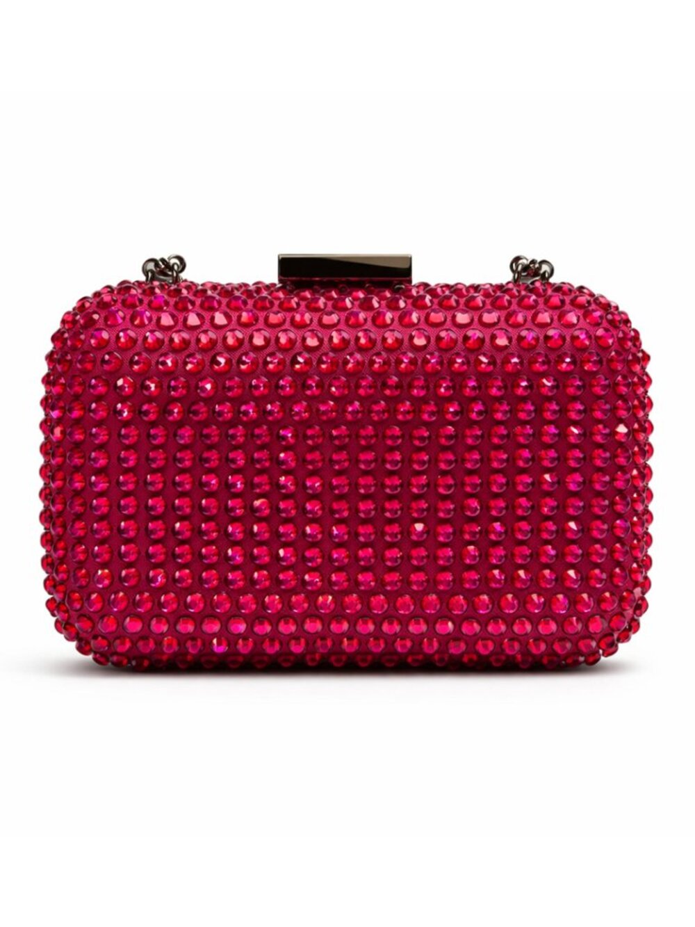 Olga Berg Caydence Crystal Clutch ✨ Red Rhinestone Evening Bag | Structured Glam
